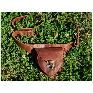 Damen Vintage Gürteltasche Mittelalter PU Leder Hüfttasche Verstellbare Outdoor Sport Knopftasche mit Niet Reißverschluss Herren und Damen Cosplay Kostüm Zubehör 2, Lapp Mittelalterlicher Stil
