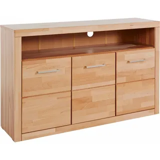 OTTO home Sideboard Ribe 130 x 80 x 35 cm Beige (Kernbuche teilmassiv)