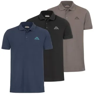 Kappa Poloshirt Kappa Herren Polo VELEOT 3 Polo Shirt 3er-Pack s/s 707408 grau S (44/46)