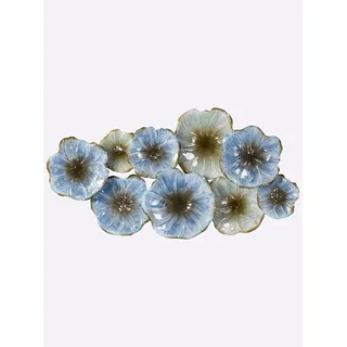 Wanddekoobjekt HEINE HOME, blau (blau, grün), B:118cm H:59cm T:8cm, Wanddekoobjekte