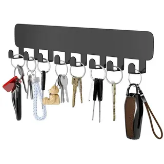 LuxusKollektion Schlüsselbrett Schlüsselbrett Organizer Wandschwarz 8 Haken Schlüsselhalter, (1 St) schwarz