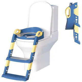 Vigevee toilettensitz kinder mit treppe Toiletten Training faltbar und Tragbar Tritthocker für Kinder oder U-V-O-förmige Toiletten Töpfchentrainer Rutschfester Sicherheit