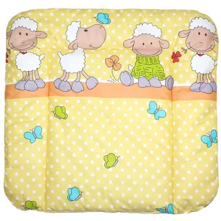 Baby Auflage Wickelauflage - Schaf GELB/ORANGE - 70x50 cm 70x70 cm 70x85 cm Wickeltischauflage 70x50 cm