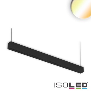 ISOLED LED Aufbau/Hängeleuchte Linear Raster 40W, anreihbar, 120.4cm, ColorSwitch 3000|3500|4000K, 4800lm 100°, Schwarz ISO-114063