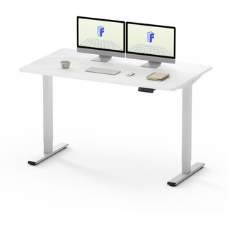FLEXISPOT EF1 160x80cm Elektrisch Höhenverstellbarer Schreibtisch Schnelle Montage Memory Handsteuerung Sitz-Stehpult für Büro(Weiße)