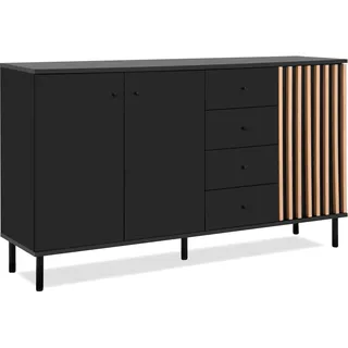 Finori Monza 160 x 90 x 40 cm Schwarz / Artisan Oak