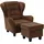Microfaser 92 x 93 x 103 cm braun inkl. Hocker