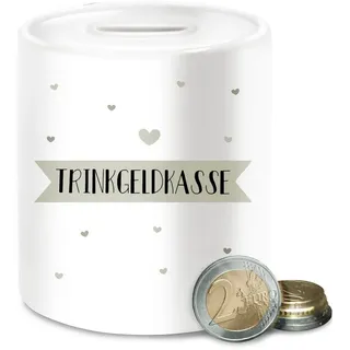 Shirtracer Spardose Trinkgeldkasse - Herzen Deko, (1-tlg), Trinkgeld weiß