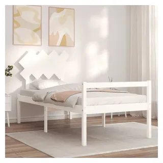 vidaXL Seniorenbett 90 x 200 cm Weiß