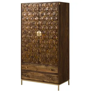 Massivmoebel24 Kleiderschrank Mango 99 x 190 x 55 cm Braun