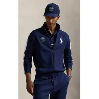 Polo Ralph Lauren für Herren. 710867580001 Navy Wimbledon Jacke (L), Lässig, Baumwolle, Marine