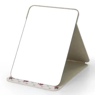 WISYOK Reisespiegel Klappbar, Tischspiegel mit Mehrfach-Standwinkel, Klappspiegel mit Gedruckt PU-Leder, Super HD Schminkspiegel, Handspiegel, Kompaktspiegel, Kosmetikspiegel, Spiegel - 25x18cm
