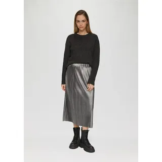 QS Midirock Plisseerock Silber 42