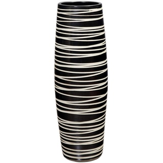 fanquare Schwarze und Weiße Twill Große Bodenvase, Handgemachte Dekorative Vase, Große Keramik Vase für Blumen, Höhe 50cm