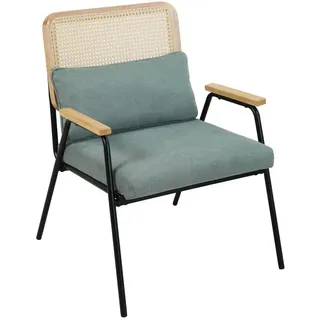 Svita Loungesessel THEA Polyester 62 x 83 x 66 cm Grün mit Kissen