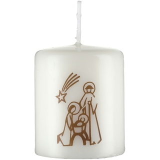 Kopschitz Kerzen Kerze stilisierte Krippe, Osterkerze, Friedenskerze, Kirchenkerze, 6 x 5 cm, 10 Stück