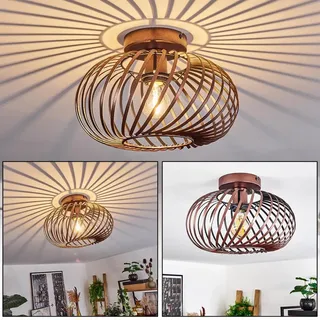 Aidone »Aidone« runde retro Deckenlampe aus Metall in Kupferfarben/Schwarz - Kupfer