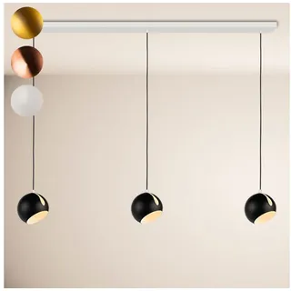 s.luce Pendelleuchte Ball Esstisch-Pendelleuchte 2-5-flammig Ø 20cm Balken 160cm Gold goldfarben