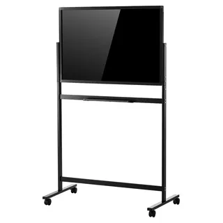 Glas-Whiteboard mit Ständer - Magnetische Drehtafel - 888 x 583 mm - 3,2 mm dickes Glas - Rahmenlos - Inklusive Marker, Magnete und Schwamm - Schwarz
