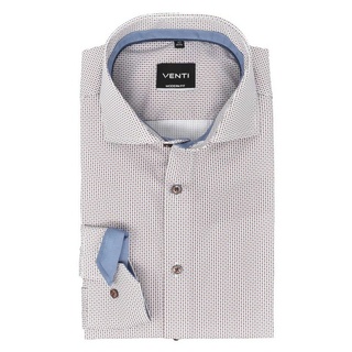 VENTI Businesshemd Businesshemd - Modern Fit - Langarm - Muster - Braun Allover-Print braun 47