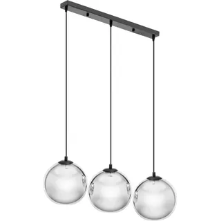 Uniprodo 3-flg. 60 W E27 30 cm kugelförmig schwarz/Glas
