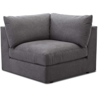 CAVADORE Sofa-Modul "Fiona" Spitzecke / Ecke für Wohnlandschaft oder XXL-Sessel / 107 x 90 x 107 / Webstoff grau