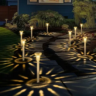 SonPen Solarlampen für Außen 6 Stück LED Solarleuchten Garten, Warmweiß | IP65 Wasserdichte Edelstahl Solar Gartenleuchten, Energiesparend Solar Lampe Outdoor für Terrasse, Rasen, Hof, Wege