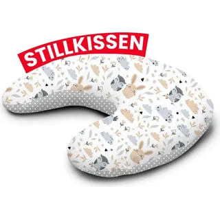 Amilian Stillkissen Klein – kompaktes Schwangerschaftskissen & Lagerungskissen für Mama & Baby – Seitenschläferkissen 60x42 cm, waschbar - Grau