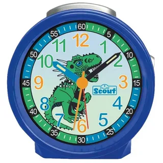 Scout Kinderwecker 166000019 Blue Dino Dinosaurier Blau Lernwecker 10 cm