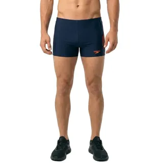 Speedo Tech Panel Badehose Boxer - True Navy / Volcanic Orange / True Cobalt - UK 28