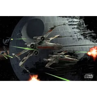Poster Star Wars - Todesstern und X-Wings: Weltraumschlacht - Größe 61 x 91,5 cm - Maxiposter