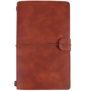 Hilitand Reisende-Notizbuch, 5Colors klassisches PU-Leder-Tagebuchbuch Personalisiertes Notizbuch-Tagebuch-nachfüllbarer Notizblock(Brown)