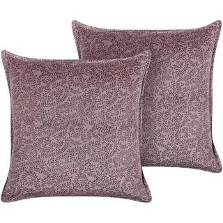 Beliani Kalmia Dekokissen 45 x 45 cm Rosa