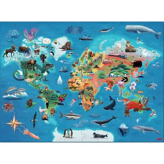 HABA 2013400001 - Puzzle Weltkarte, 100 Teile