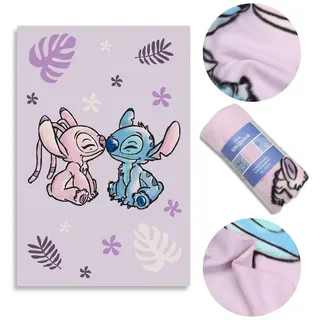 Babydecke DISNEY Stitch Hellviolette WEICHE Decke, Bettüberwurf für Kinder, Disney