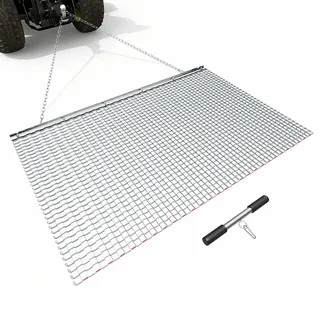 Vevor Schleppegge 1525x914mm, Wiesenegge, Wiesenschleppe, Feldegge aus Verzinktem Stahl mit Anhängekette, Anbaugerät für ATVs, UTVs & Traktoren zum Einebnen von Schotterwegen, Fahrspuren & Feldern