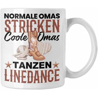 Trendation - Oma Linedance Tasse Geschenk Coole Oma Line Dance Tänzerin Geschenkidee (Weiß)