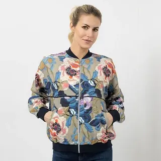 DINE 'N' DANCE Blouson-Jacke Reißverschluss Allover-Druck oversize