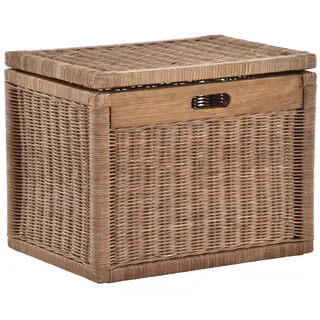Krines Home Aufbewahrungskorb Hoher Korb mit Deckel Rattan geflochten Regalkorb Aufbewahrungsbox, Mit Inlett braun