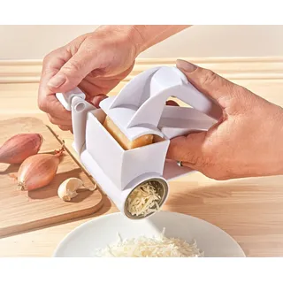 ✿ PARMESANREIBE NUSSMÜHLE SCHOKOREIBE ✿  WEISS KUNSTSTOFF EDELSTAHLTROMMEL ✿