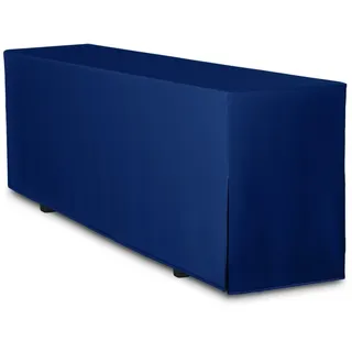 TexDeko® Biertischhusse Premium für Bierzeltgarnitur 220 x 60cm Blickdicht waschbar nur Tisch (Dunkelblau)
