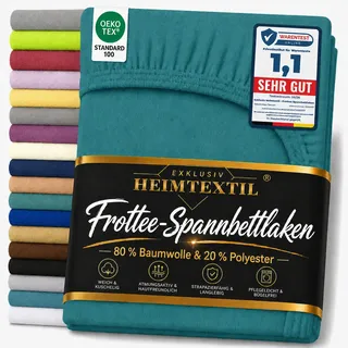 EXKLUSIV HEIMTEXTIL Spannbettlaken Frottee 90 - 100 x 200 cm Petrol