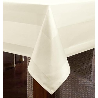 texpot Tischdecke 130 x 130 cm mit Atlaskante aus 100% Baumwolle - Farbe Sekt - 90 Grad waschbar Damast