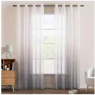 Agger Gardine Transparent Vorhänge Voile Sheer Vorhang mit Ösen Farbverlauf (2 St) grau 241 cm x 132 cm