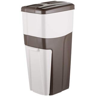 bama Trypla Robuster Recyclingbehälter für Küche - 3 Fächer für Mülltrennung (38,5 Liter Gesamtkapazität) - einfaches Sortieren - Taube