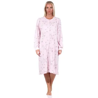 Normann Nachthemd Frauliches Damen Nachthemd,cm Länge, Knopfleiste am Hals rosa 48-50