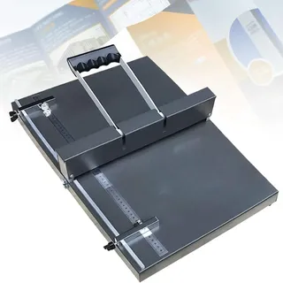 Manuelle 350-mm-Falzmaschine, Falzmaschine für A3/A4-Falzpapier mit Positionierungslineal und rutschfester Basis, Desktop-Hochleistungspapierordner aus Metall