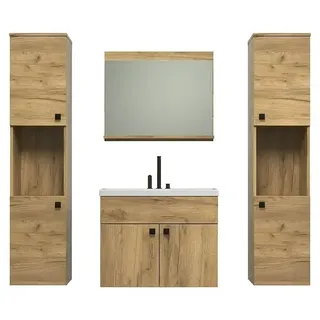 Trendteam Badmöbel-Set Haven  (Gesamtbreite Badmöbel: 163 cm, Eiche Kraft Gold, Matt, 5 -tlg.)