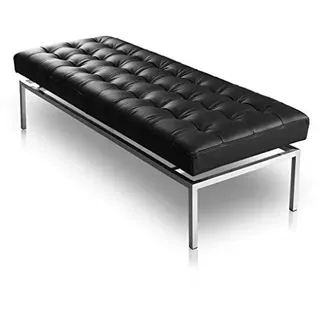 NEUERRAUM Lange Sitzbank Leder Schwarz Länge 160 cm. Sitzhöhe 44 cm.