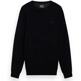 SCOTCH&SODA Herren Pullover - Core, Viskose Pullover, einfarbig Schwarz XL
